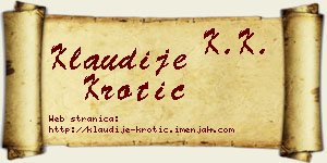 Klaudije Krotić vizit kartica